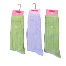 Gymboree Girls Socks Sz 5-7 Yrs NWT Lilac Green 3 Pairs New Old Stock