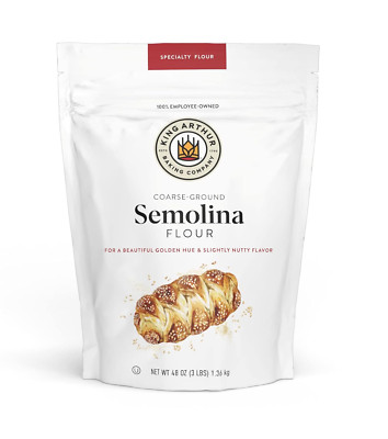 King Arthur Semolina Flour, Coarse Ground Durum Wheat, Kosher, High Protein 3lbs