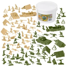 BMC Toys Plastic Army Women Female Military Soldier Figures Bucket Playset USA