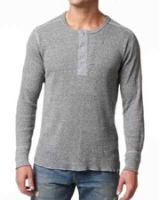 Stanfield's Undershirt Waffle Knit Henley. Long Sleeve in Grey or Indigo 1368 