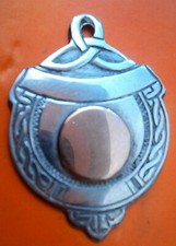 Irish Sterling Silver  Gold Celtic Medal or Watch Fob - h/m Dublin 1962 / 63
