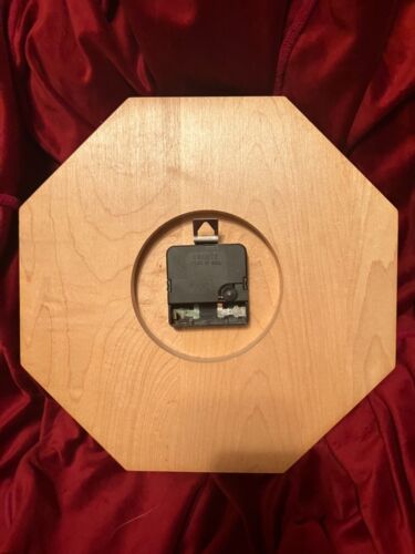 Linden Vintage Wood Octagon Octagonal MCM Mid-Century Style Wall Clock - Picture 2 of 8