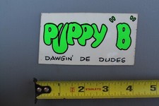 Puppy B Dawgin' Dudes Clear Neon Green Surfboards V66B Vintage Surfing STICKER
