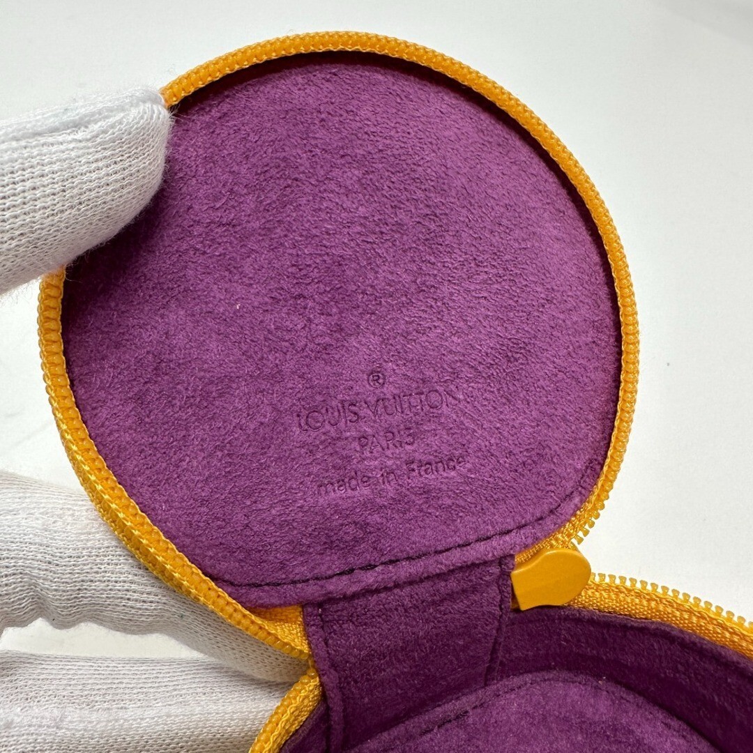 Louis Vuitton Epi Jewelry Accessory Case Pouch Leather Yellow 8×7.5×5cm