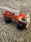 Vintage 1968 Fisher Price Little People Wood Fire Truck Engine With Fireman