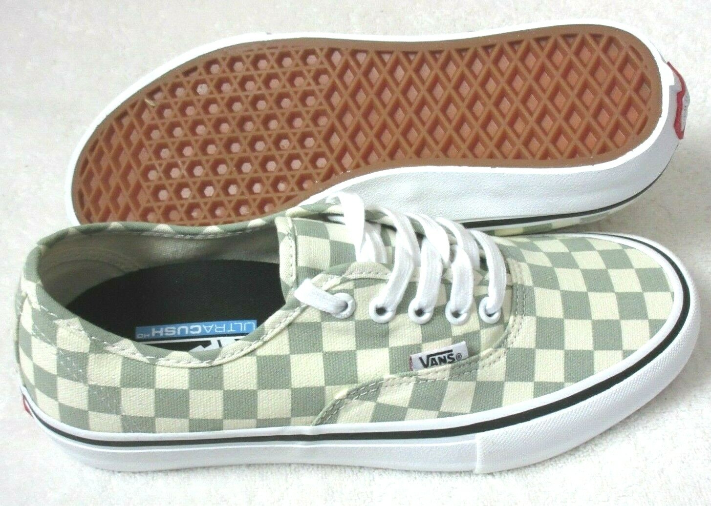 sage checkered vans