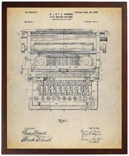 Typewriter Patent Poster Art Print Home Office Decor...  thumbnail