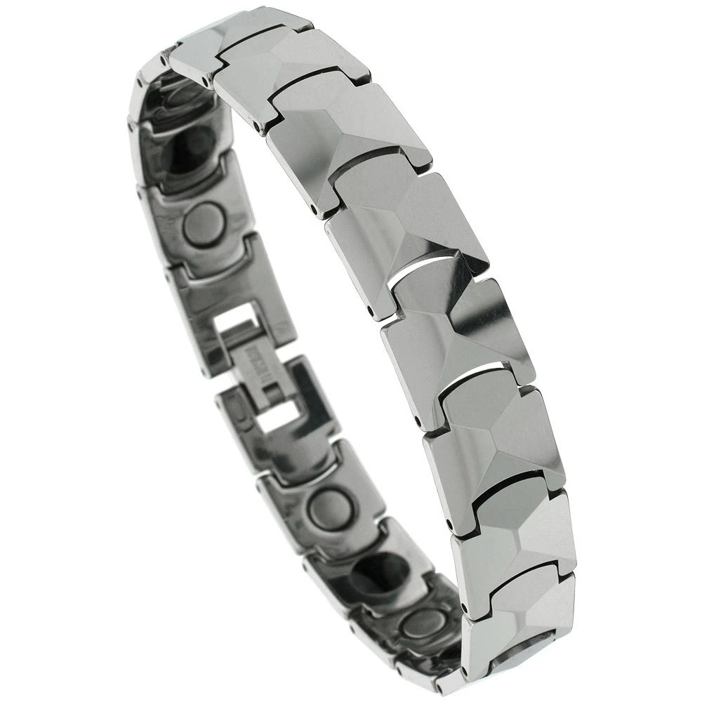Bracelet Gourmette Homme En Tungstène Et Céramique Aimanté - Modèle Luxe 205 - Neuf Avec étiquettes