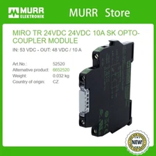 52520 MURR MIRO TR 24VDC 24VDC 10A SK OPTO-COUPLER MODULE IN: 53 V-OUT: 48V 10A