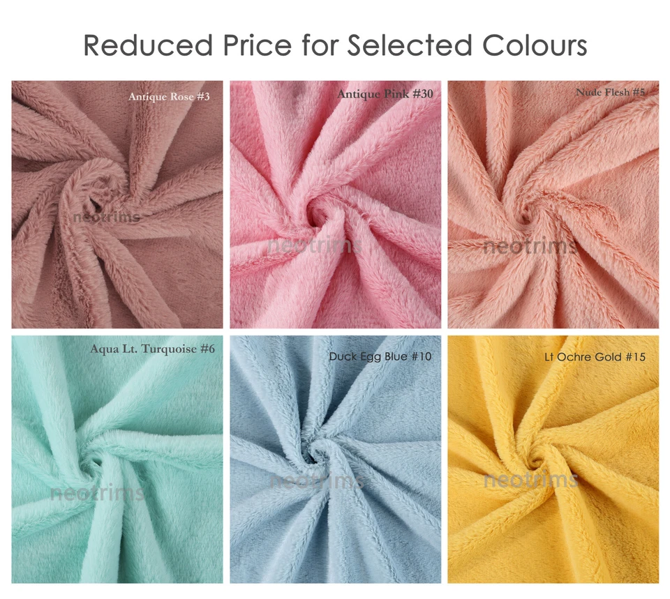 Faux Fur Fabric,Luxury Handle Short Pile,Furry Soft Cuddly,23 Colours, Neotrims - Image 2 of 4