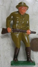 Vintage Cast Iron Gray Iron Barclay Soldier Walking With Rifle 2