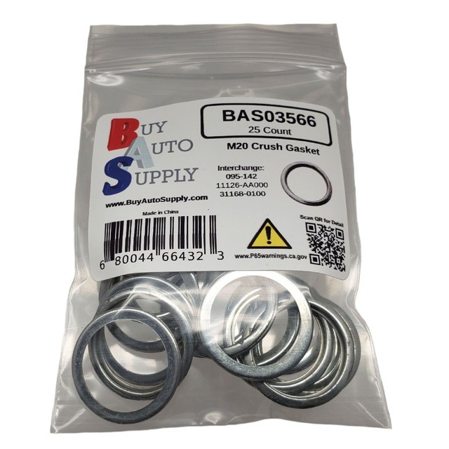 25x M20 Crush Washer Oil Drain Plug Gasket Fit Dorman 095142 Subaru