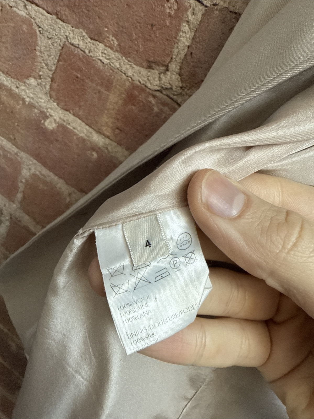 Vintage Calvin Klein Collection Women’s Jacket, Sz 4, Sand 100percent Wool, Italy image 10
