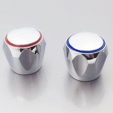 2PCS Hot Cold Faucet Handle Replacement Chrome Kitchen Bathroom Tap Head