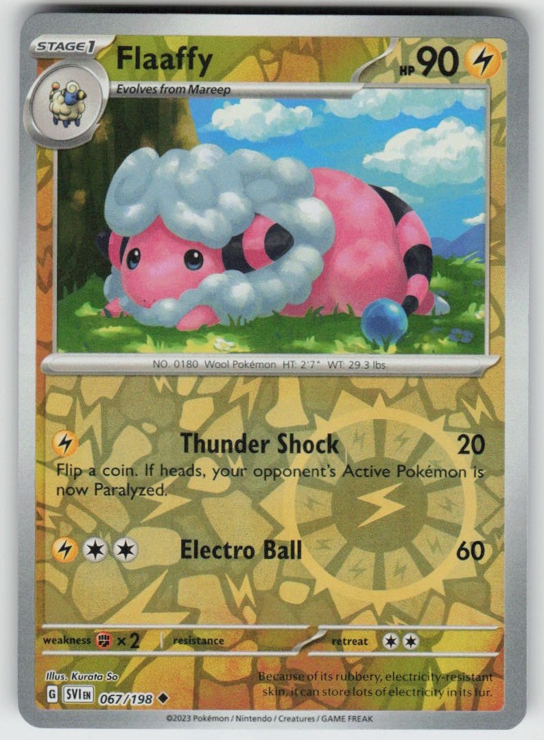 PO-01 Reverse Holo Flaaffy 067/198 Uncommon SV01: Scarlet & Violet Base Set