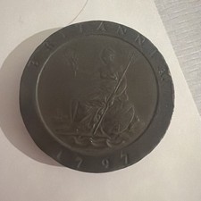 1797 GEORGE III, CARTWHEEL TWO PENNY COIN, COPPER