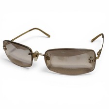 CHANEL Rimless Sunglasses Coco Mark Stone Brown 4093-B