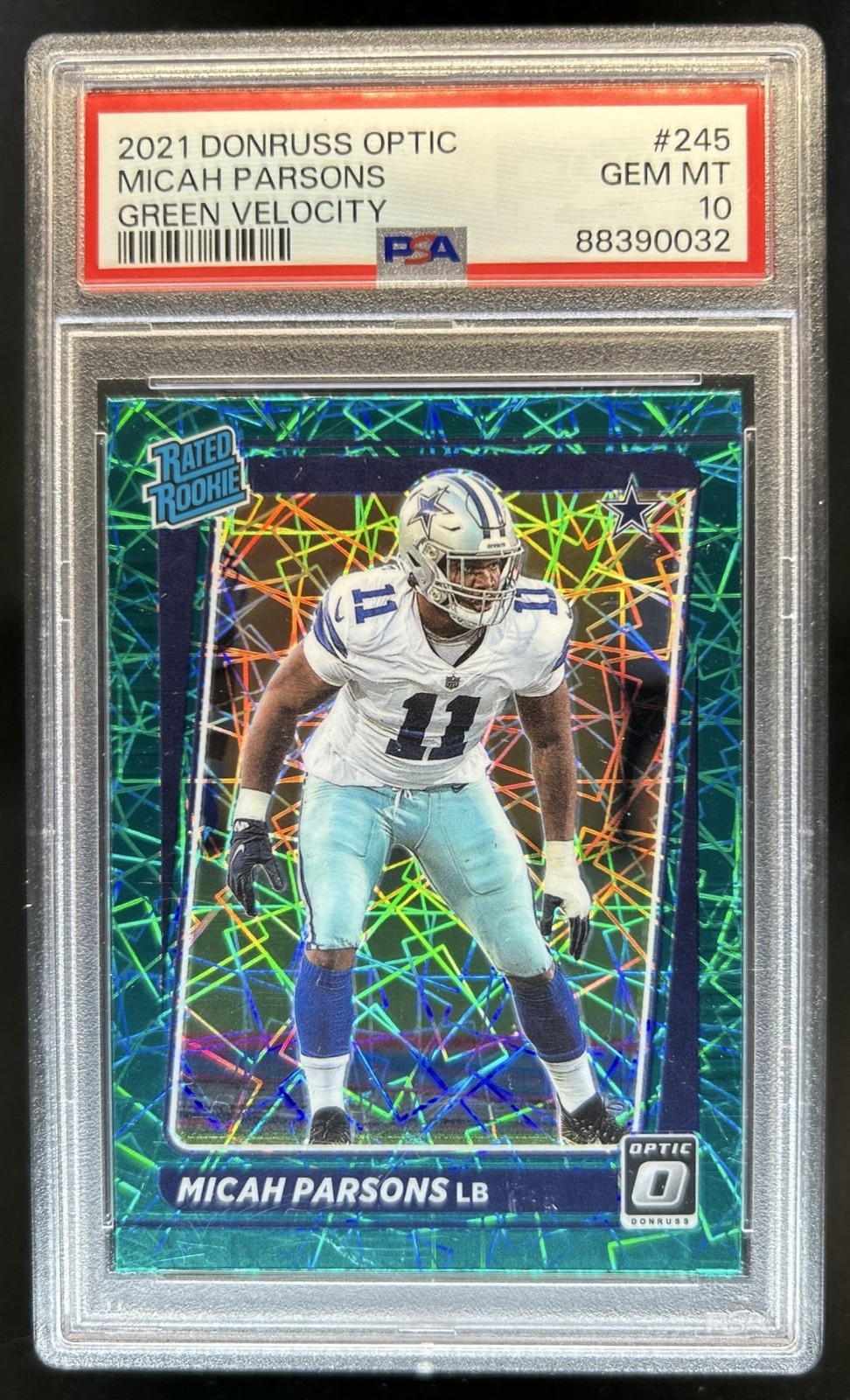 Micah Parsons Panini Donruss Optic #245 Green Velocity