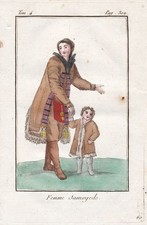 Costumes Samoyède Samojède Sibérie Russie 1780