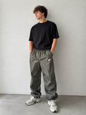 Nike Men  s Woven Track Pants Black Joggers Mesh Lined Elastic Waist Size XL NWT