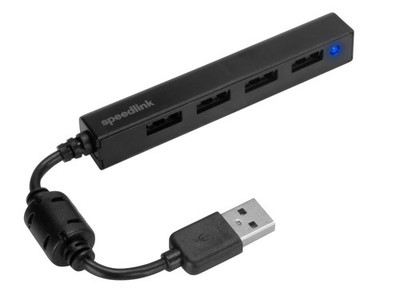 Speedlink SNAPPY Slim USB Hub - Passiver 4-Port Hub mit USB 2.0 - bis zu 480 Mbi