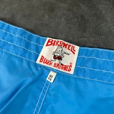 Birdwell Beach Britches Birdie Board Shorts Mens 28 Blue Striped Nylon Vintage