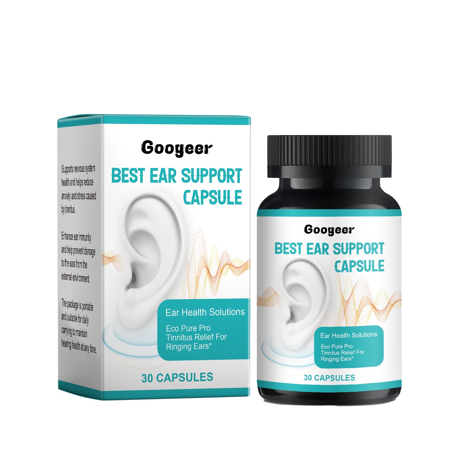 Googeer Tinnitus Ear Ringing Relief Supplement - 30 Capsules