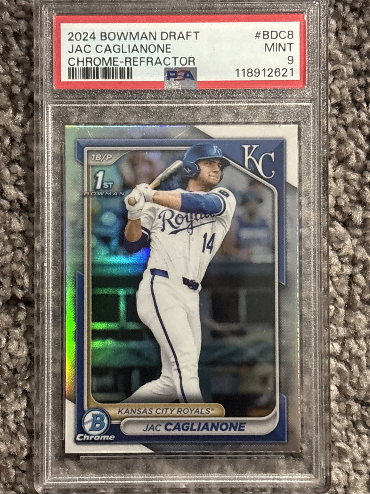 2024 Bowman Draft 1st Jac Caglianone Chrome Refractor BDC-8 PSA 9