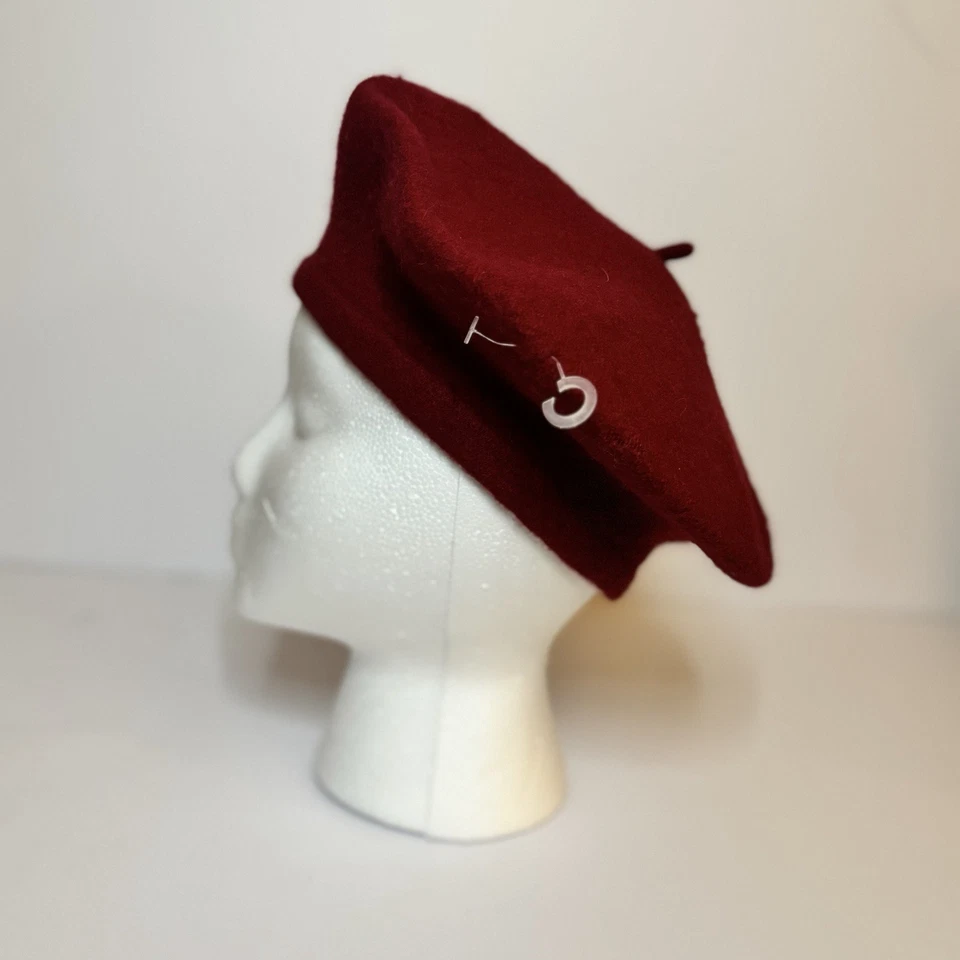 Banash 100% Wool Beret Maroon French Girl Preppy Cottagecore Artist Hat Gift - Image 4 of 4