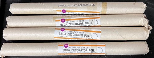 38 Gauge Gold Tone Soft Aluminum Foil 1 Side GOLD Colored 12" x 12' DECORATOR - Picture 1 of 1