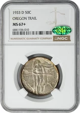 1933-D Oregon Half 50c MS67+ NGC ~ CAC 950263-6