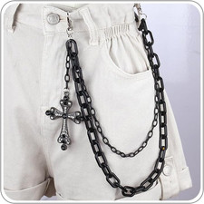 Jean Chains for Men Women Punk Hip Hop Pants Chain Gothic Black Cross Pant Chain