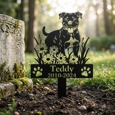Custom Pet Memorial Garden Stake, Personalized Dog Remembrance Decor