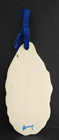 VINTAGE HAND PAINTED BLUE WHITE PORCELAIN SANTA CLAUSE FACE ORNAMENT 5 1/4" — photo 2