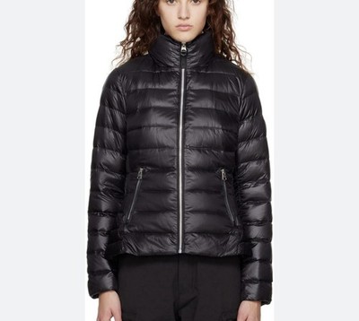 Mackage Womens Jacket Black Size XL Davina Down Puffer Coat Hidden Hood NEW