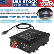 PM4 55A RV Converter with Built-in 4 Stage Smart Battery Charger 110Vac to 12Vdc