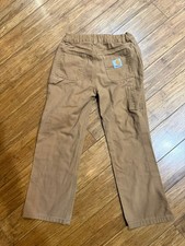 Carhartt Kids Brown Canvas Work Pants Size 6 Utility Carpenter Pants