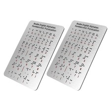 2pcs Braille Alphabet Board: Raised Dots Letters Numbers Education Tool
