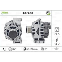 Valeo Generator Lichtmaschine 75A 14V FüR Lancia Ypsilon Panda Van Grande Punto