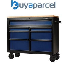 Image of Draper 08222 BUNKER 7 Drawer Workbench Roller Tool Cabinet, 41", Blue