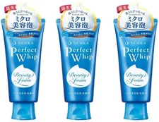 [US Seller]Senka Perfect Whip Cleansing Foam 4.23oz Set Of 3 White Floral Scent