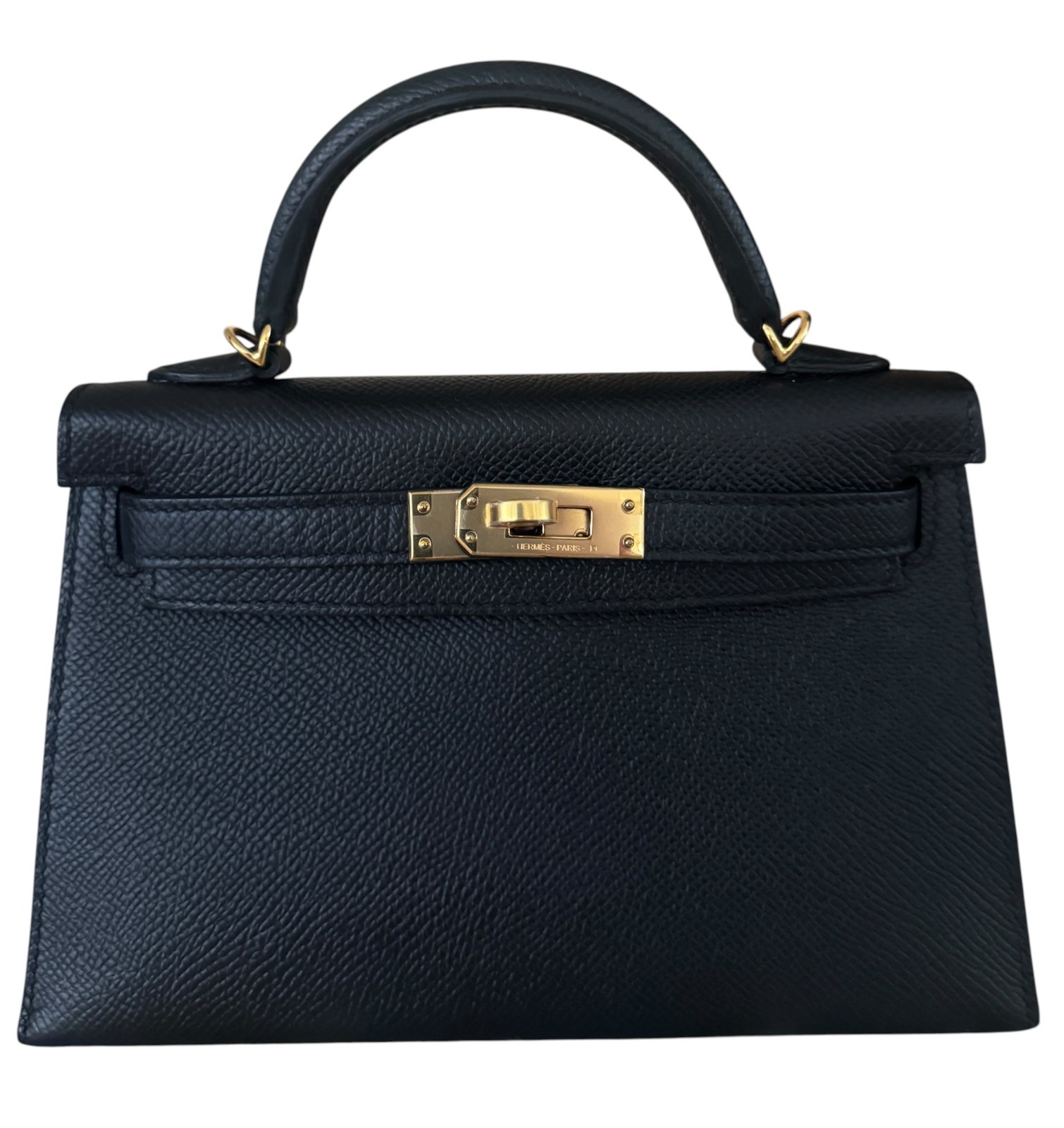 Hermes Kelly Mini 20 Black Noir Epsom Leather Gold Hardware image 2
