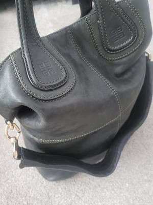 GIVENCHY Nightingale 2 Way Leder Maxi Schultertasche Petrol/Schwarz Original