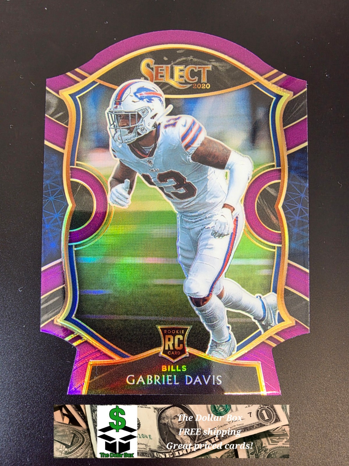 2020 Panini Select Gabriel Davis RC PURPLE DIE CUT PRIZM Card #82 Bills