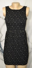ANN TAYLOR LOFT PETITES Black with White Spots Sleeveless Dress XXSP Lined