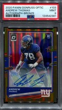 Andrew Thomas -- PSA 9 -- 2020 Donruss Optic -- Rated Rookie Auto Bronze