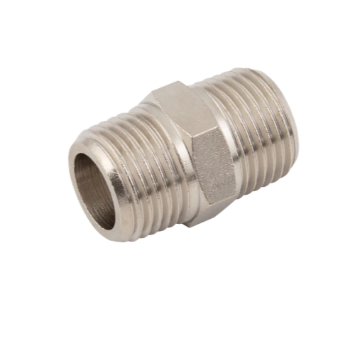 1/8"" BSP Male Equal Nipple Airbrush Hose Adaptor Nickel Plated Brass  (2 OFF)