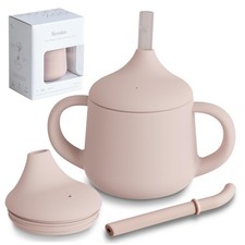 Moonkie Silicone Baby Sippy Cups  3 Stages Training Cup Straw Cup for Infant...