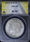 1921-D Morgan Silver Dollar ANACS AU 58