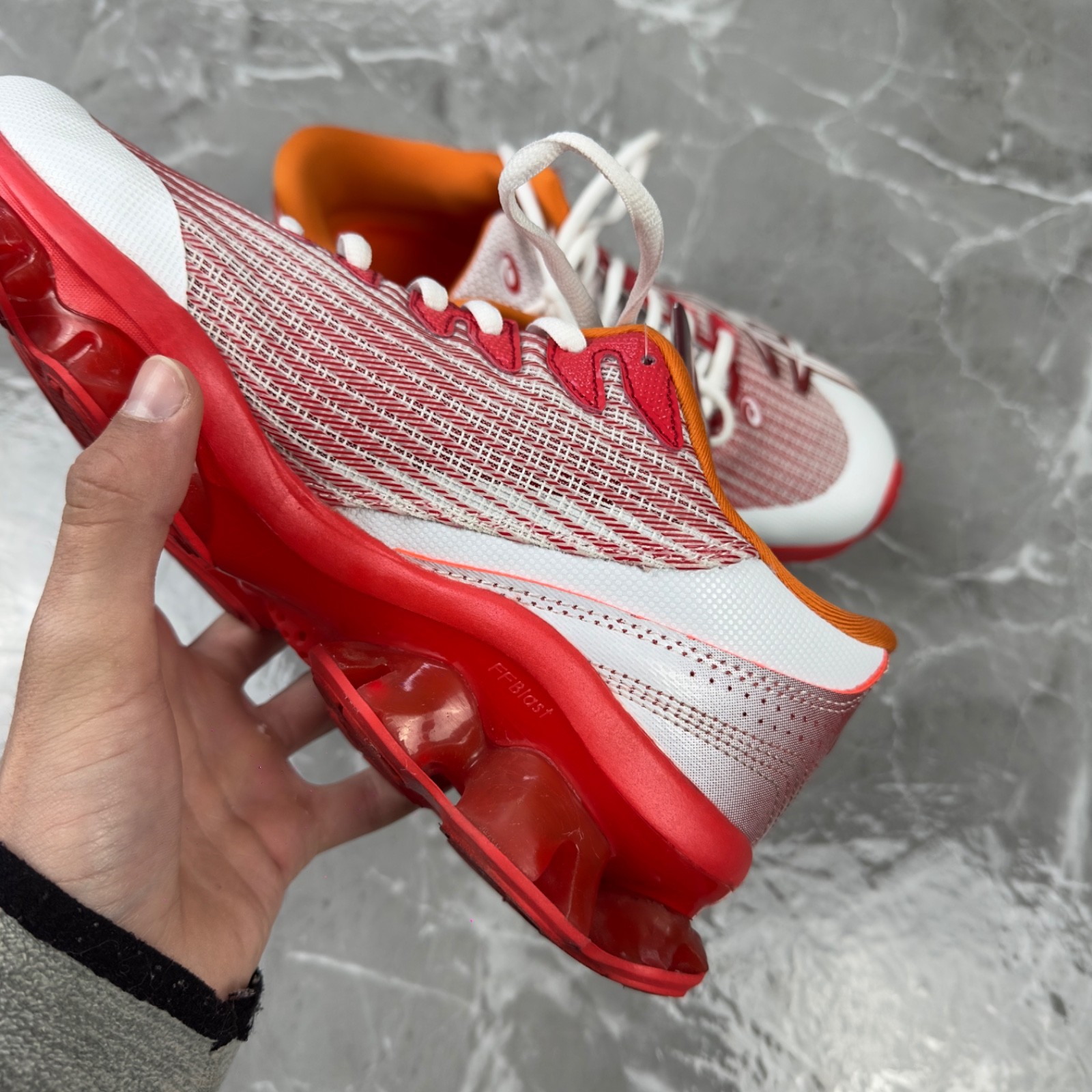 Grail! SO RARE Asics Kiko Kostadinov Gel Levitrack White/Red Japan Size 9.5 image 9
